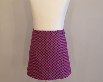 Winding skirt, cotton, Kordrock, for turning, corduroy, pattern, berry, red, lilac, 2 buttons, skirt, comfortable