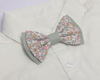 Noeud papillon floral rose vert sauge et bretelles fleurs cravates pour hommes enfants bébé tout-petit garçons porteurs de l'anneau tenue garçon d'honneur mariage