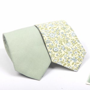 Dusty sage  linen men tie, floral Groom Tie, Tie For Wedding  Necktie For Groomsmen ,sage  Pocket Square With Tie  sage  Men&#39;s Tie  Bow tie