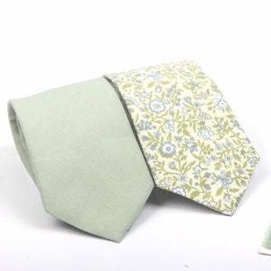 Dusty sage  linen men tie, floral Groom Tie, Tie For Wedding  Necktie For Groomsmen ,sage  Pocket Square With Tie  sage  Men's Tie  Bow tie