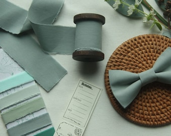 Dusty Sage katoenen lint 3 yards boeket geschenken lint tafel decor handgemaakte lint groene salie bruiloft decor neutraal lint Gift wraps