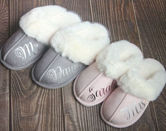 Benutzerdefinierte Pantoffel für Oma, Opa, Papa, Mama, personalisierte flauschige Slipper für Männer, Frauen, Weihnachtsgeschenkideen für Papa, Familie, Schwester