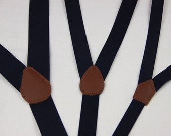 Navy blue suspenders, M to XXL deep blue mens suspenders,wedding suspenders,custom groomsman suspenders,father suspenders, groom Suspenders,