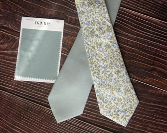 Dusty sage green  linen bow tie  brown suspenders match DAVID&#39;S BRIDAL for boys men  ring bearers  groomsman