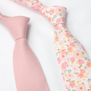 Ballett Flora Krawatten für Männer, rosa Herren Leinen Krawatte, Sonnenblume Bräutigam Krawatte Spiel DAVID&#39;S BRIDAL, Krawatte für Hochzeit Krawatte für Groomsmen