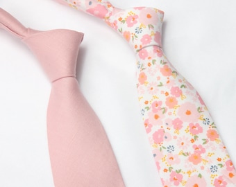 Ballet  flora ties for men, pink men&#39;s linen tie, sunflower Groom Tie  match DAVID&#39;S BRIDAL, Tie For Wedding Necktie For Groomsmen