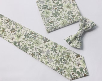 dusty sage  Floral neck tie for Men Dad on wedding,Groom Tie,agave tie,green Flower tie, match David's bride,Men's  tie,Groomsmen tie