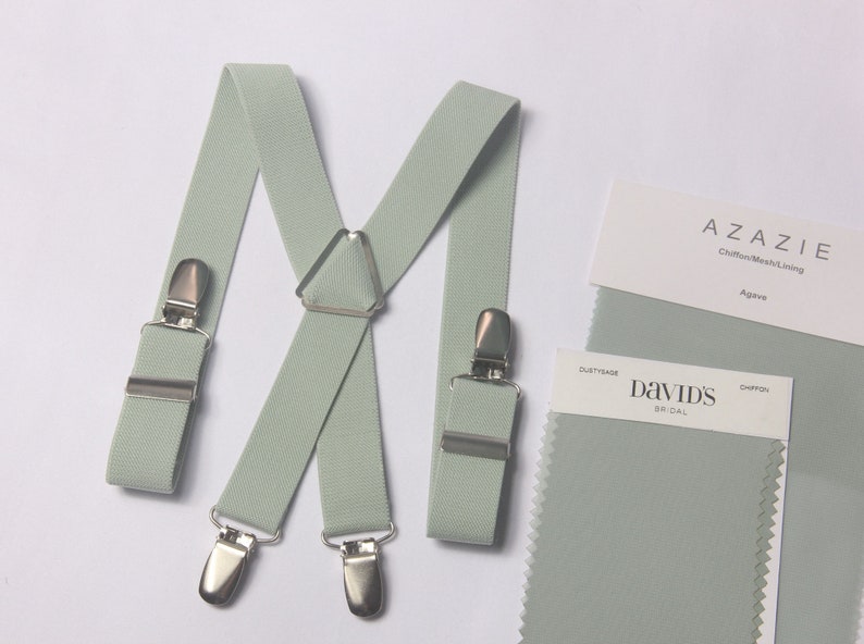 Dusty sage green suspenders, XS to XXL mens suspenders,wedding suspenders,custom groomsman suspenders,father suspenders, groom Suspenders, image 1