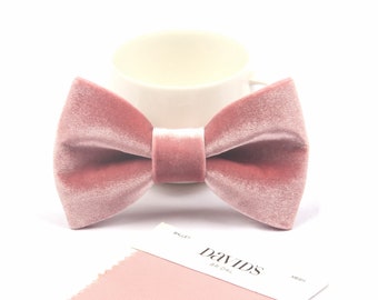 Dusty pink ballet velvet Pretied Bow tie Bowtie for Men Adult / Youth Teenage / Boy Kids / Toddler Baby Infant match David's bridal