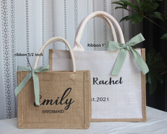 Bridesmaid Tote Bag sage Green Jute Bag bridesmaid Gift wedding Tote personalized Tote maid of Honor Tote monogram Tote bridesmaid Gifts Etsy Canada