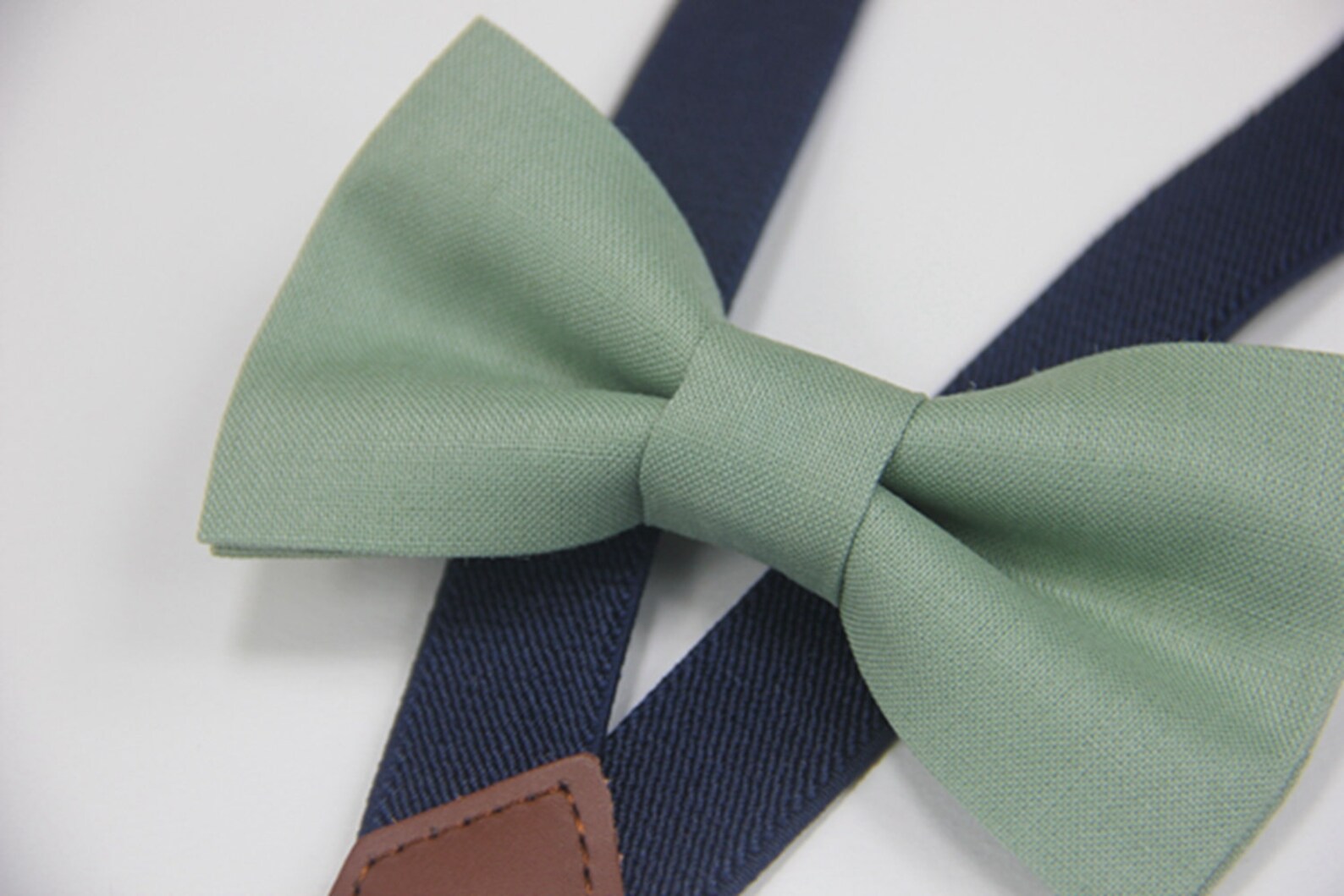 Sage Green Linen Bow Tie and Suspenders Bow Tie for Boys Men Etsy