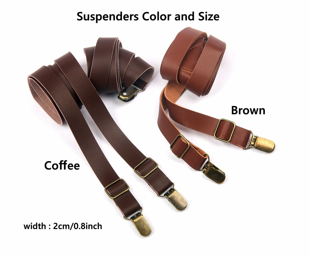 Wedding Leather Suspenders Vintage Belts Tan/ Brown /dark - Etsy