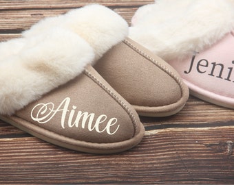 Personalisiertes Geschenk für Papa, Mama, personalisierte Slipper, Frauen flauschige Slipper, Hausschuhe für Männer, Geschenk für Mama Geschenk für Schwester, Opa, Oma