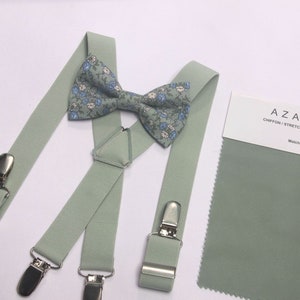 Dusty sage green suspenders, XS to XXL mens suspenders,wedding suspenders,custom groomsman suspenders,father suspenders, groom Suspenders, image 3