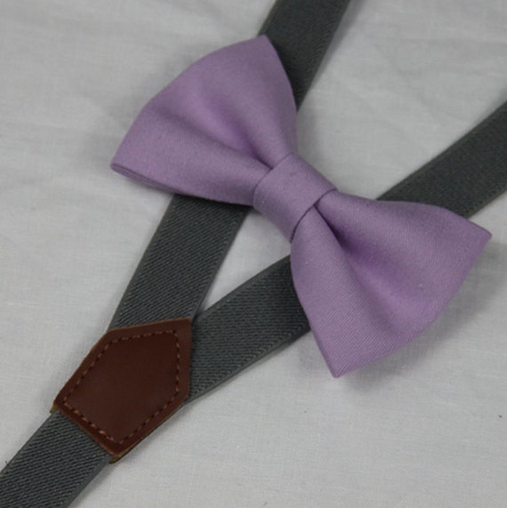 BOWTIE SUSPENDER SETlight violet/lilac boys bowtiesgrey Etsy