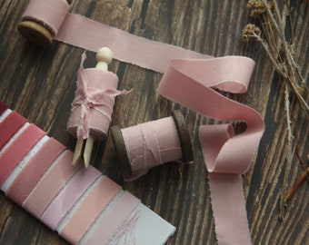 Dusty pink ribbon 3 yards bouquet cotton  ribbon table decor hand made ribbon dusty rose burgunty wedding decor neutral ribbon Gift wraps