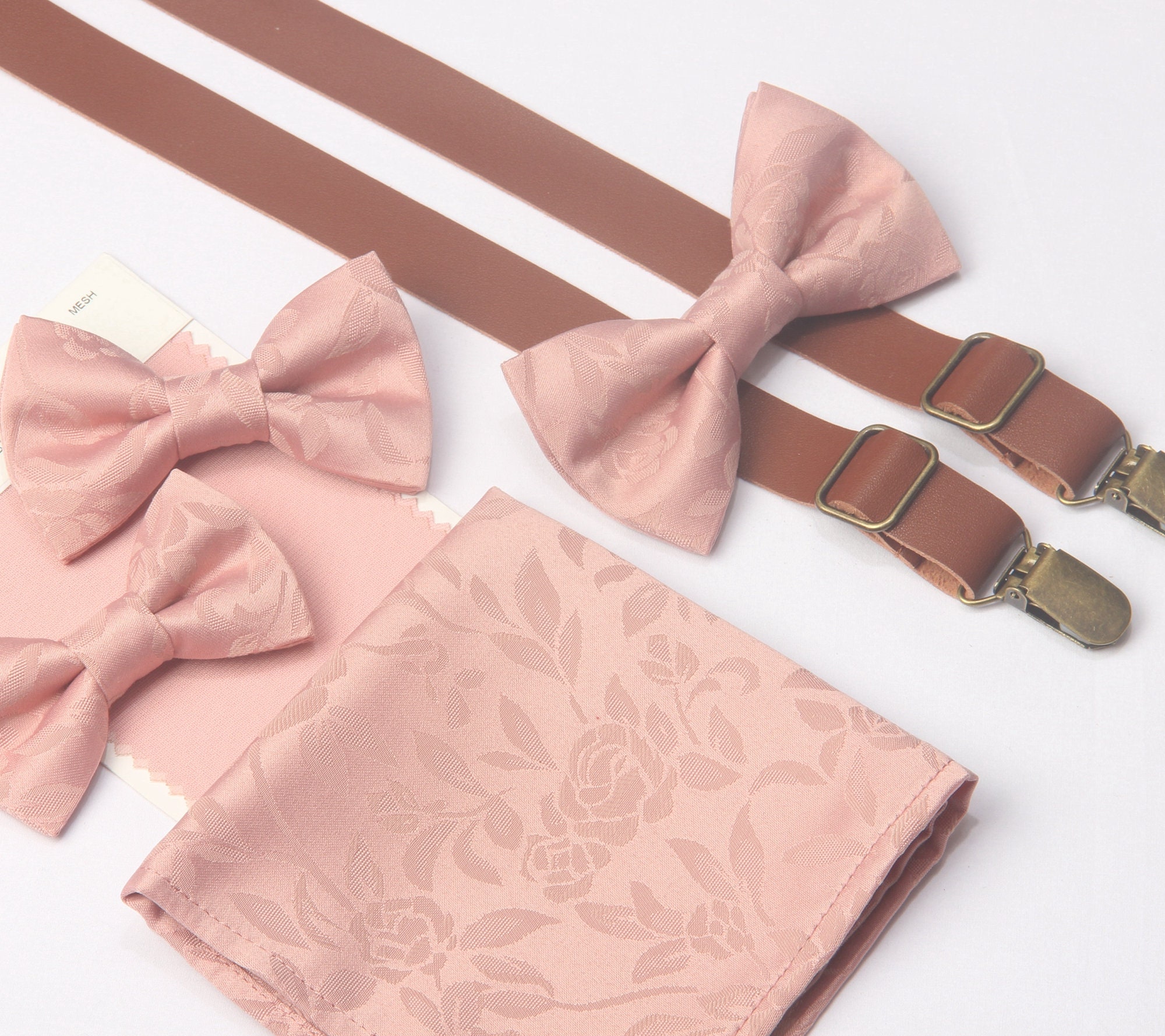 Corbatas rosa empolvado para hombres, corbata floral rosa empolvado ...