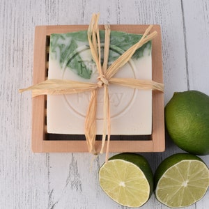 Handmade Gin & Tonic Soap and Wooden Soap Dish Set. By Fizzy Fuzzy. image 1