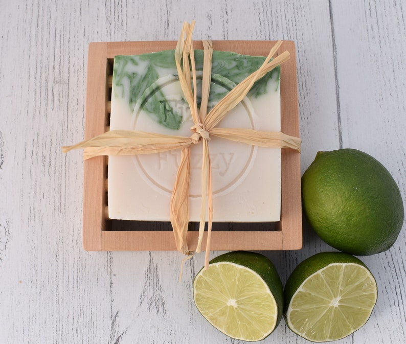 Handmade Gin & Tonic Soap and Wooden Soap Dish Set. By Fizzy Fuzzy. image 1