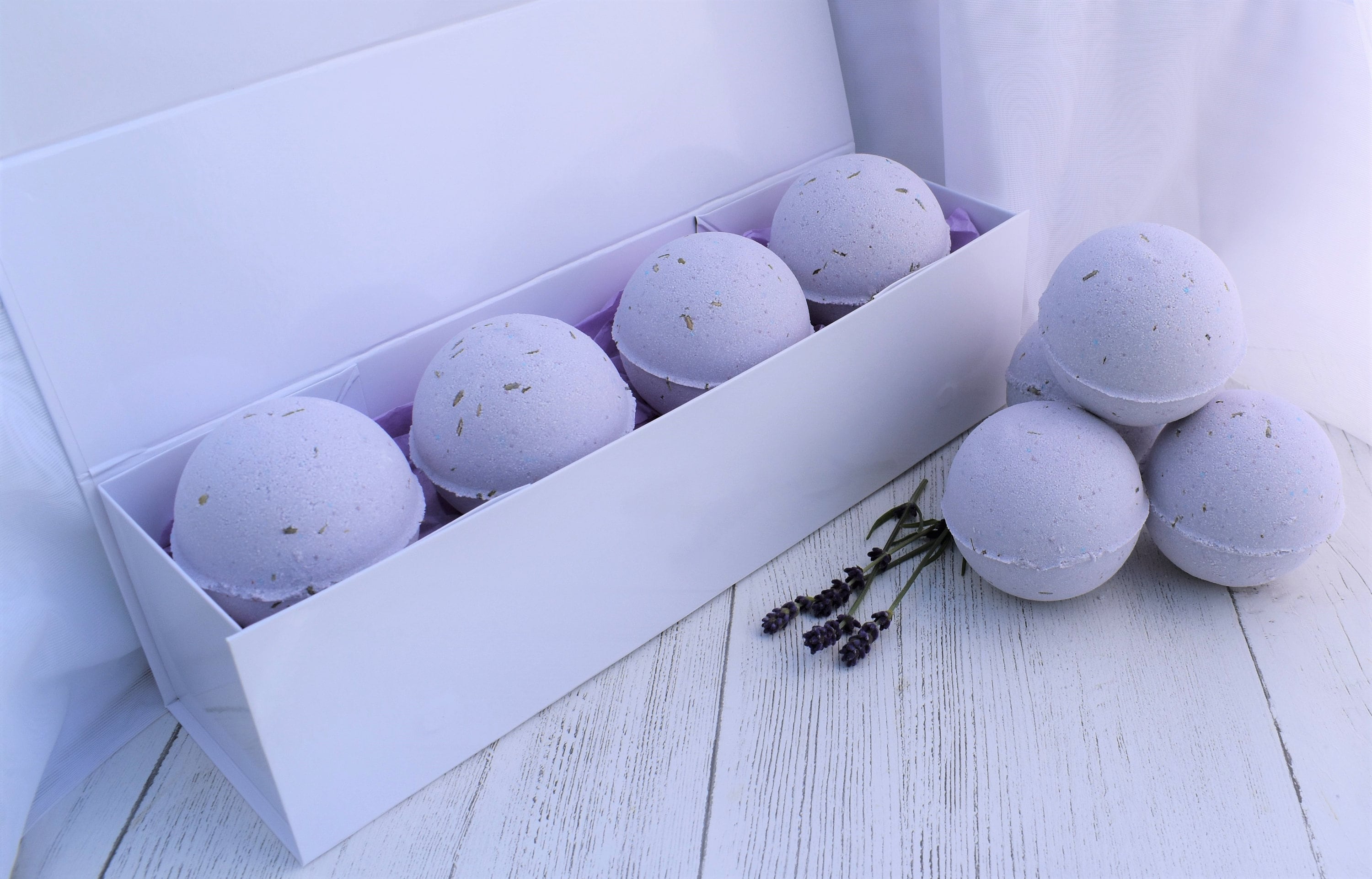 Lovely Lavender Bath Bomb Gift Box Set. 4 X Luxury Large Bath Etsy UK