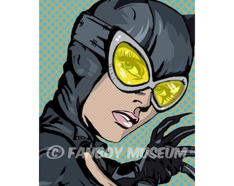 Catwoman comic Lichtenstein Girl Pop Art Print