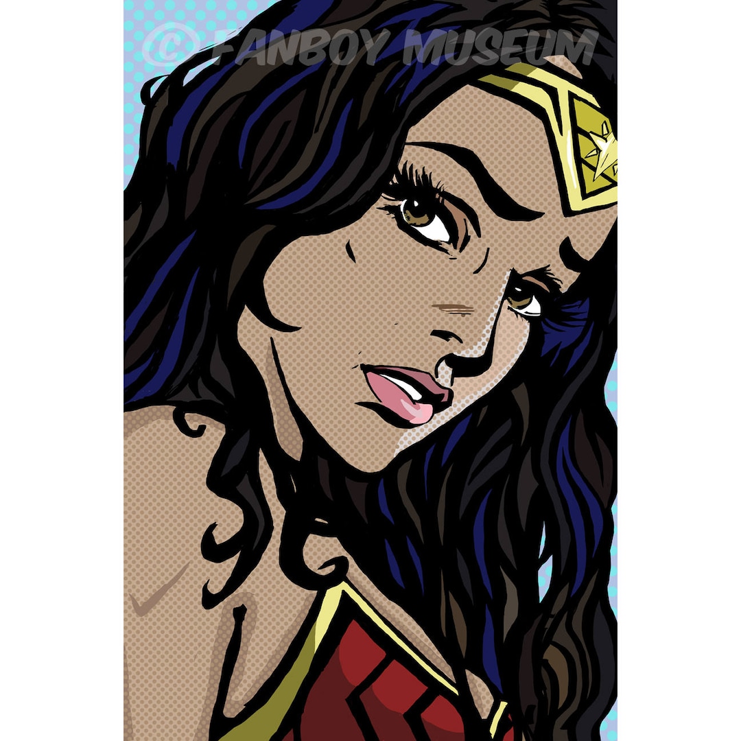 Wonder Woman Gadot Lichtenstein Girl Pop Art Print - Etsy