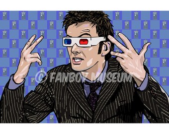 10th Doctor 3D Glasses Pop Art Print