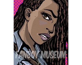 Michonne in Rick's shirt Lichtenstein Poster Print