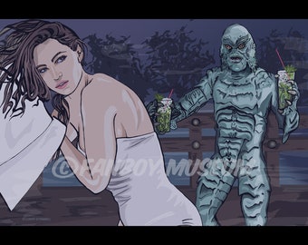 Creature of the Black Lagoon Cocktails Print