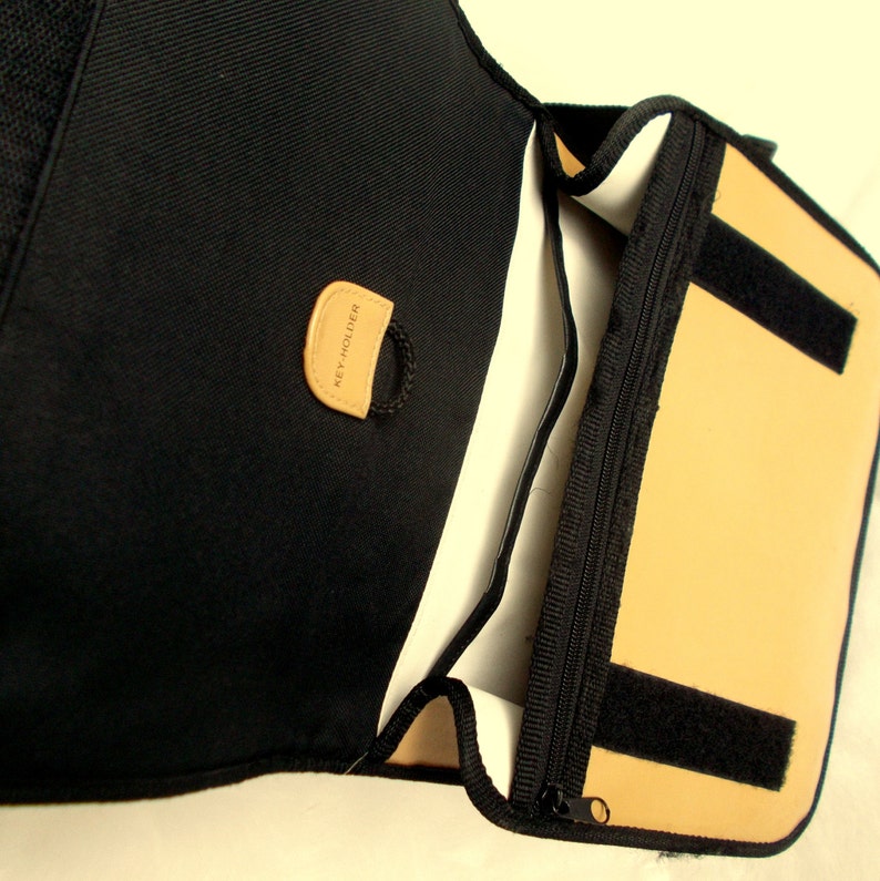 Brown leatherette vintage crossbody bag brown black X-ZESS vintage shoulder bag 80s Crossbody bag faux leather Satchel messenger bag T25
