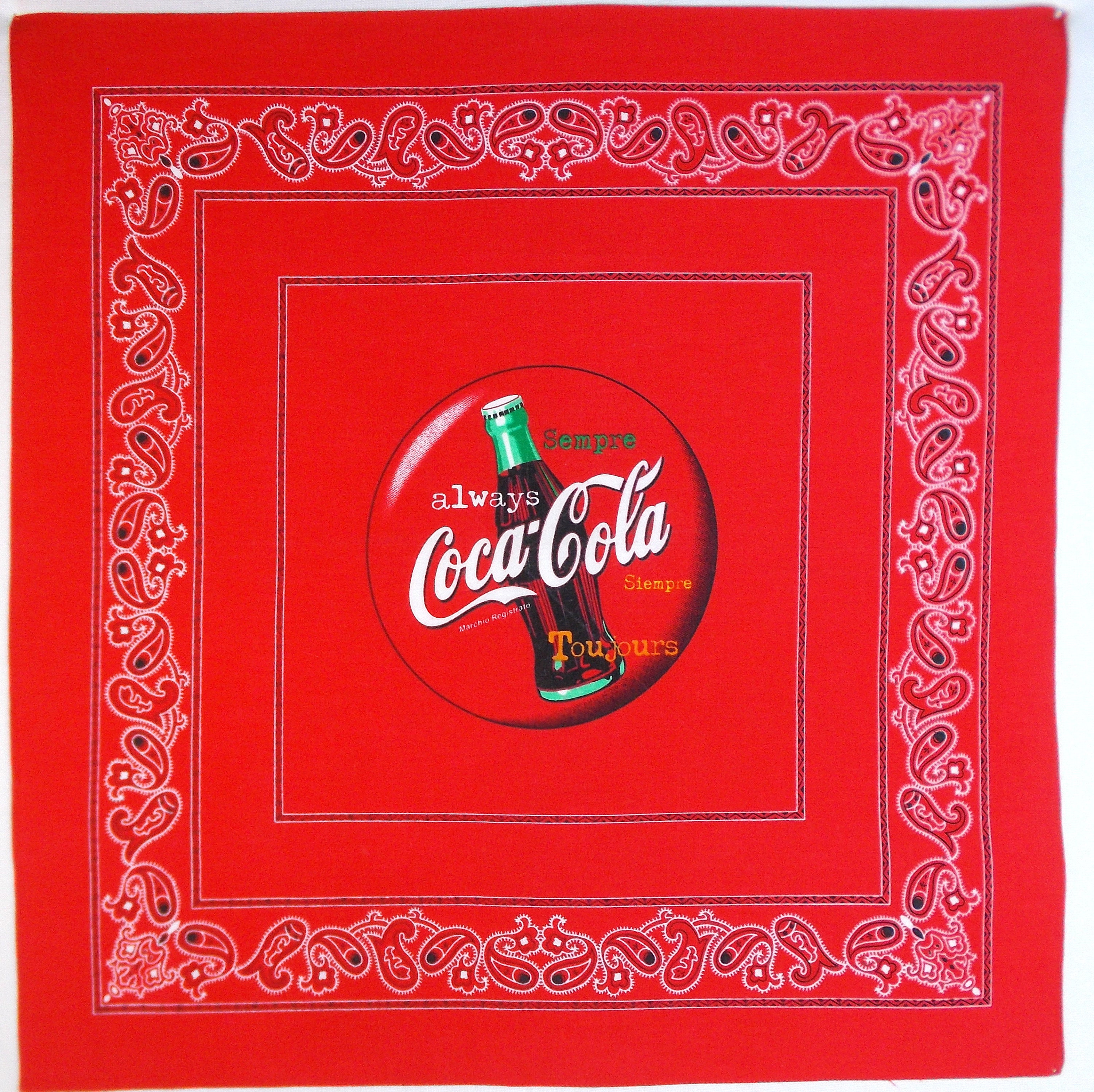 Coca-Cola 100/% Cotton Bandanna 22/" by 22/" BRAND NEW