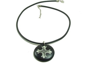 Vintage black Celts cross pendant necklace vintage boho tribal unisex mens Jewelry necklace vintage  J N 008
