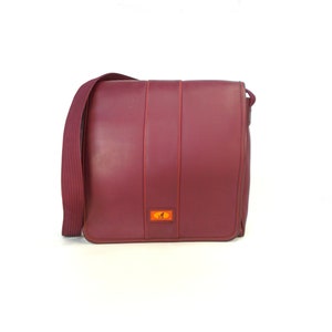 Sac à bandoulière vintage KANGOL, grand sac à bandoulière bordeaux des années 90, sac sous les bras en PVC, cartable en similicuir, T37