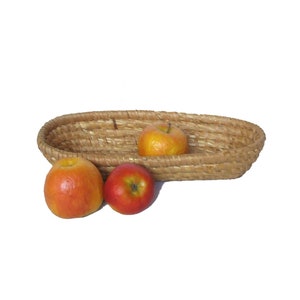 Vintage Long Bread basket Basketwork Woven Straw basket Decorative Handmade woven bowl Rustic Home Decor Traditional rye basket