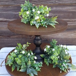 Tiered Tray Greenery, Farmhouse Tray Decor, Dough Bowl Filler Decor, Tiered Tray Bundle