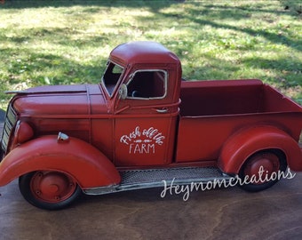 red metal vintage truck