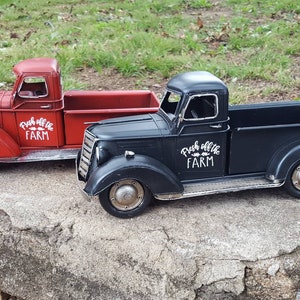 Personalized Red Truck Decor, Farmhouse Style Red Truck Gift, Rustic Red or Black Truck Accent, Nostalgia Decoration