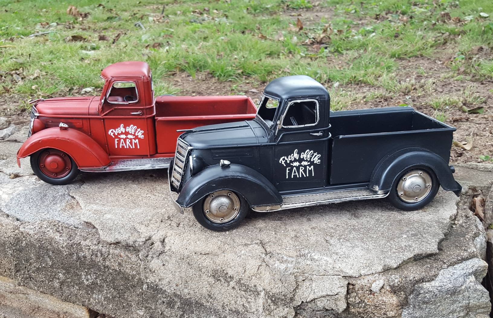 Personalized Red Truck Decor, Farmhouse Style Red Truck Gift, Rustic Red or Black Truck Accent, Nostalgia Decoration