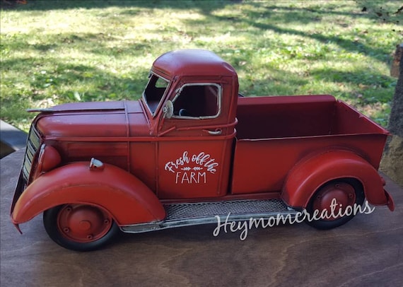 Red Truck Personalized Red Truck Farmhouse Decor Red Truck Etsy
