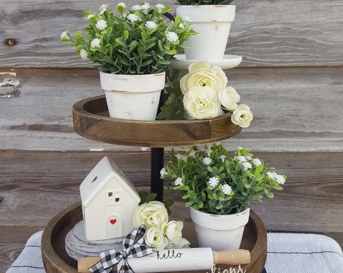 Tiered Tray Mini Floral Arrangement