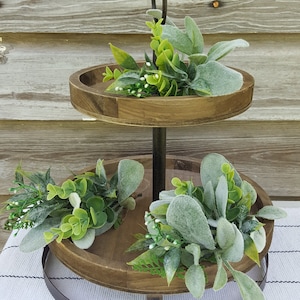 Tiered Tray Greenery, Farmhouse Tray Decor, Dough Bowl Filler Decor, Tiered Tray Bundle