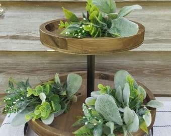 Tiered Tray Greenery, Farmhouse Tray Decor, Dough Bowl Filler Decor, Tiered Tray Bundle