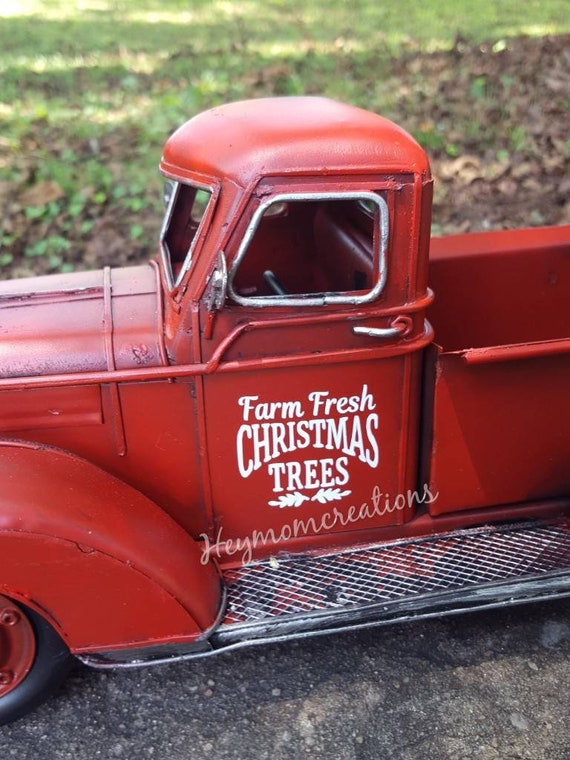 HTOOQ Noël Ferme Rouge Camion Décor, Conduit Chaîne Lumières