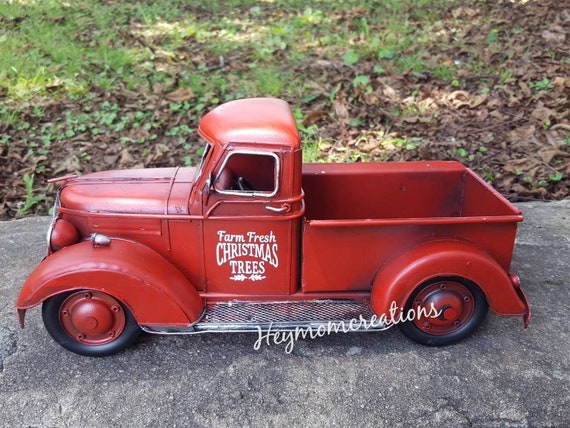 Camion rouge personnalisé, décoration de ferme de camion en métal rouge  rustique, décoration de camion rouge, vieux camion rouge, décoration de  camion rouge vintage -  France