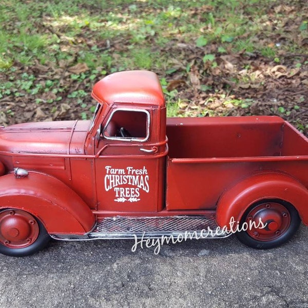 Personalized Red truck, Rustic Red Metal Truck Farmhouse decor, Red truck decor, Old Red truck, Vintage red truck decor