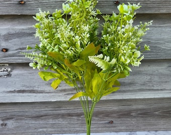 Artificial Mixed Greenery Bush: DIY Wreath Making Supplies, 18"