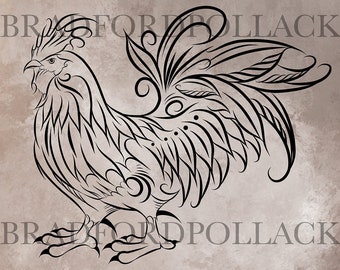 SVG VECTOR DOWNLOAD Rooster single color Chicken design for screen print vinyl cutter sublimation Tattoo Cricut and more Royalty Free