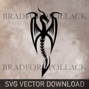 Cutter Friendly SVG VECTOR DOWNLOAD Dragon Logo Royalty Free silkscreen vinyl cutter sublimation tattoo T shirt and more