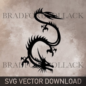 Cutter Friendly SVG VECTOR DOWNLOAD Chinese Dragon Logo Royalty Free silkscreen vinyl cutter sublimation tattoo T shirt and more