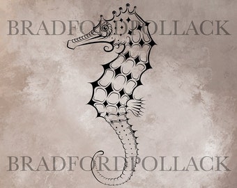 Seahorse SVG VECTOR DOWNLOAD single color graphic design for screen print vinyl cutter sublimation Tattoo Cricut and more